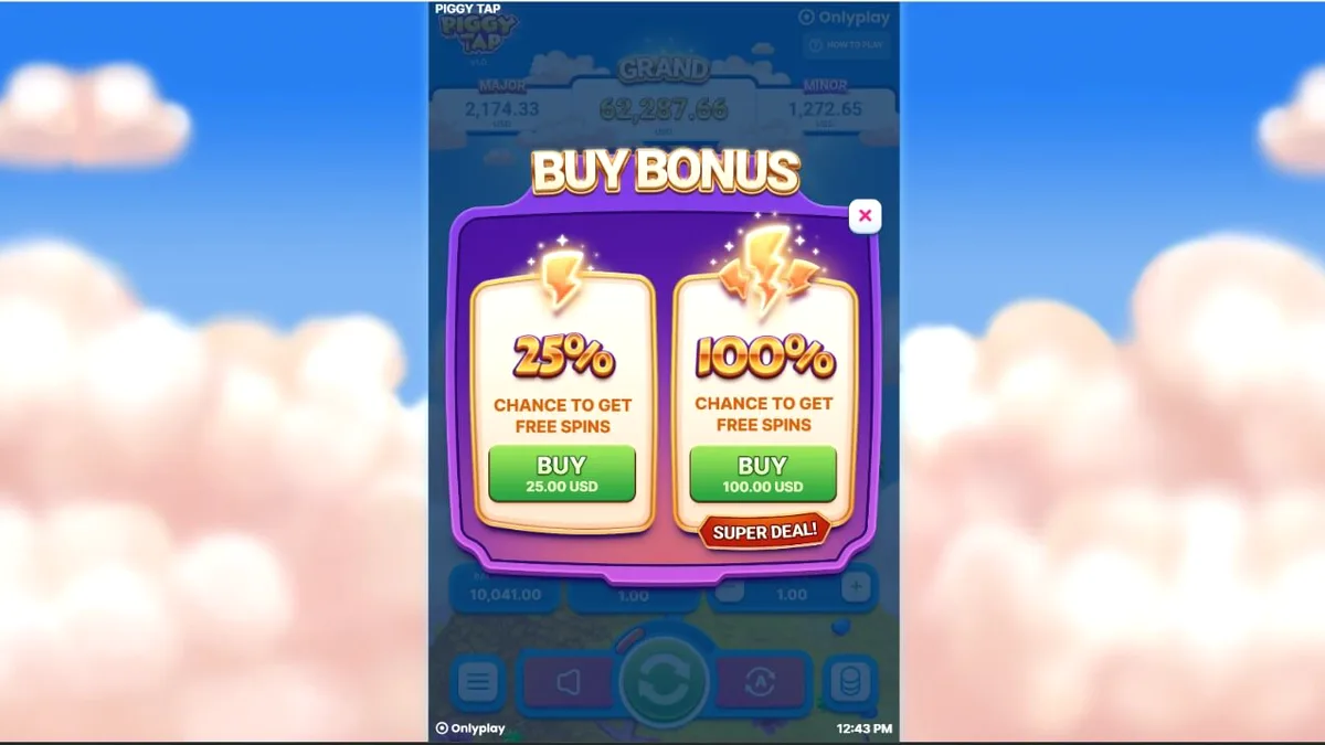 Giao diện trò chơi Piggy Tap với chú heo hồng trên phao nổi