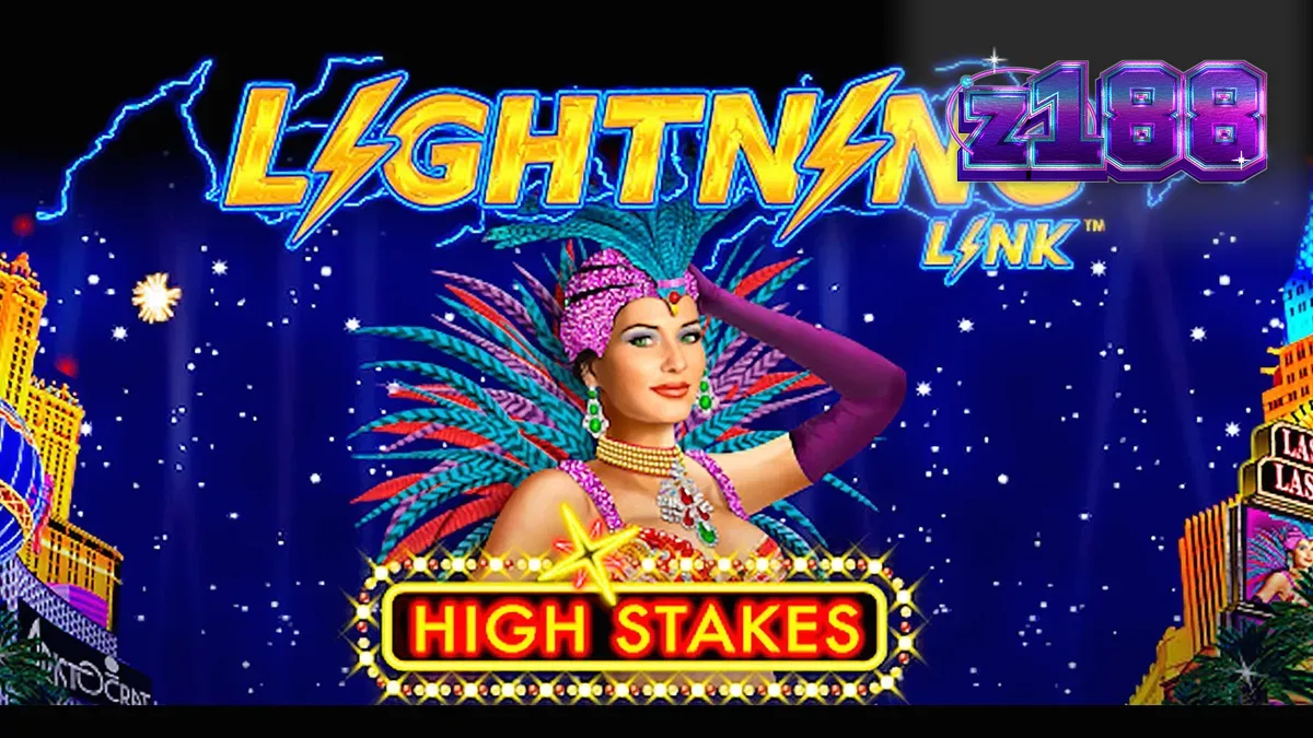 Giao diện trò chơi slot Lightning Link High Stakes với các biểu tượng sang trọng
