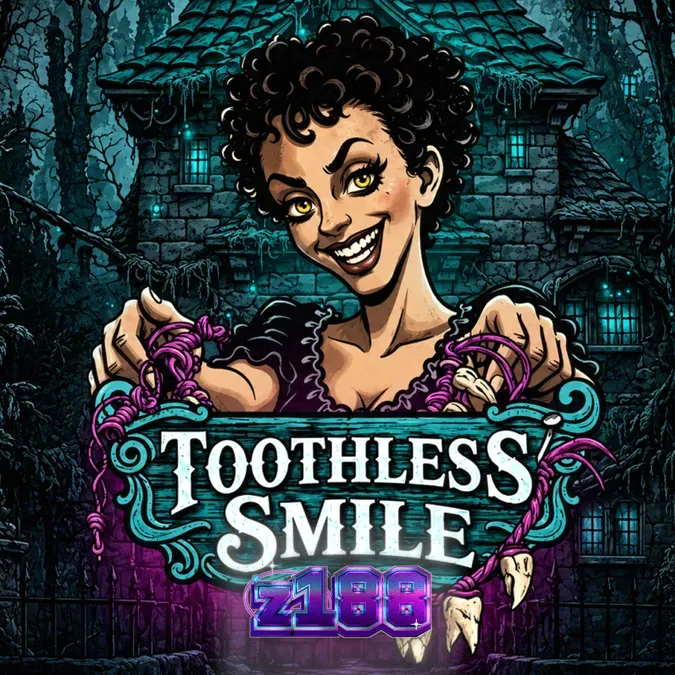 Giao diện trò chơi slot Toothless Smile với phong cách kinh dị hài hước